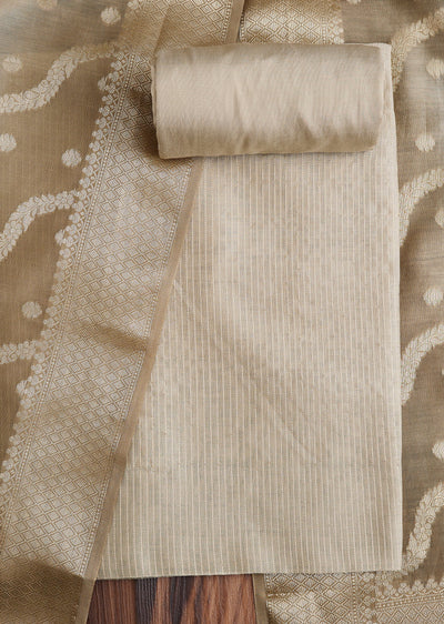 Ivory Tissue Dress Material Suit