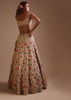 Ivory Lehenga Choli In Raw Silk With Colorful Resham Spring Blooms And Geometric Motifs