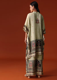 Ivory Silk Printed Kaftan Co Ord Set