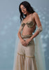 Ivory White Embroidered Indowestern Sharara Set With Jacket In Sequins