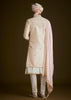 Ivory Zardozi Embroidered Sherwani With Matching Dupatta