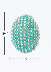 Jade Green Stud With Silver Jaal Coating Online - Kalki Fashion