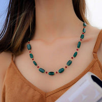 Jade Green Pearl String Necklace