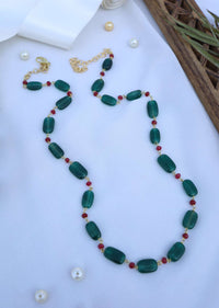 Jade Green Pearl String Necklace