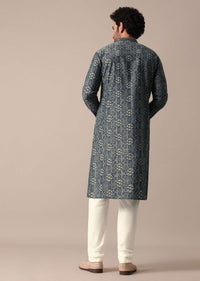 Jaipur Print Cotton Men Kurta Set