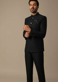 Jodhpuri Sherwani Set in Black