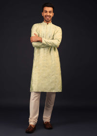 Lemon Green Embroidered Kurta Set