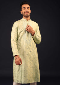 Lemon Green Embroidered Kurta Set