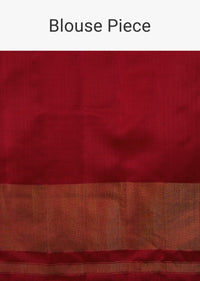 Ocher Yellow Saree In Silk With Ikat Weave Patola Work