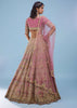 Rose Pink Bridal Lehenga In Raw Silk With Heavy Embroidery - NOOR 2022