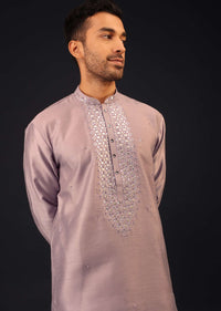 Lavender Purple Embroidered Kurta Set