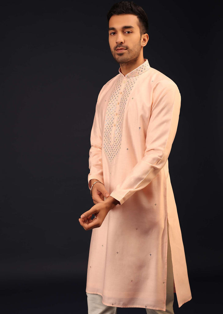 Kalki Creole Pink Embroidered Kurta Set