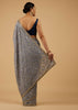 Powder Blue Festive Saree Kashmiri Embroidered In Georgette