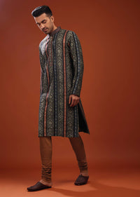 Festive Multicolor Kurta Set In Cotton With Floral Print