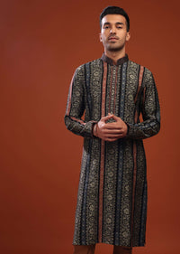 Festive Multicolor Kurta Set In Cotton With Floral Print