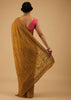 Ocher Yellow Festive Saree Kashmiri Embroidered In Georgette