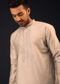 Fog Grey Embroidered Kurta Set