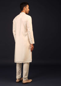 Kalki Gardenia White Embroidered Kurta Set