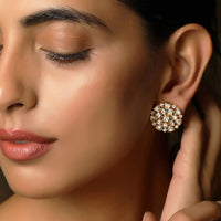 Gold Plated Kundan Stud Earrings