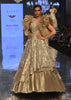 Gold Toned Kalki Gown With Ruffle Sleeves And Embroidery - NOOR 2022