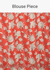 Sand Beige Saree In Muslin With Geometrical Print