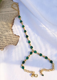 Kalki Green Gold Plated Kundan Haathphool