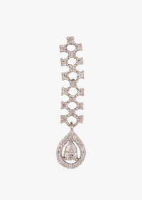 High-Low Diamond Necklace Set In Silver-Plated Alloy