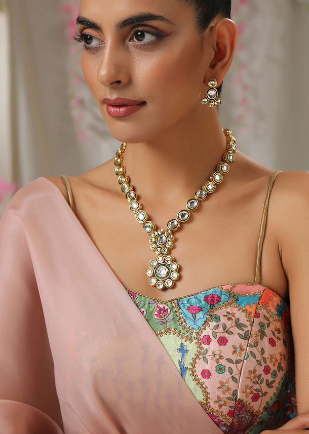 Floral Kundan Necklace Set