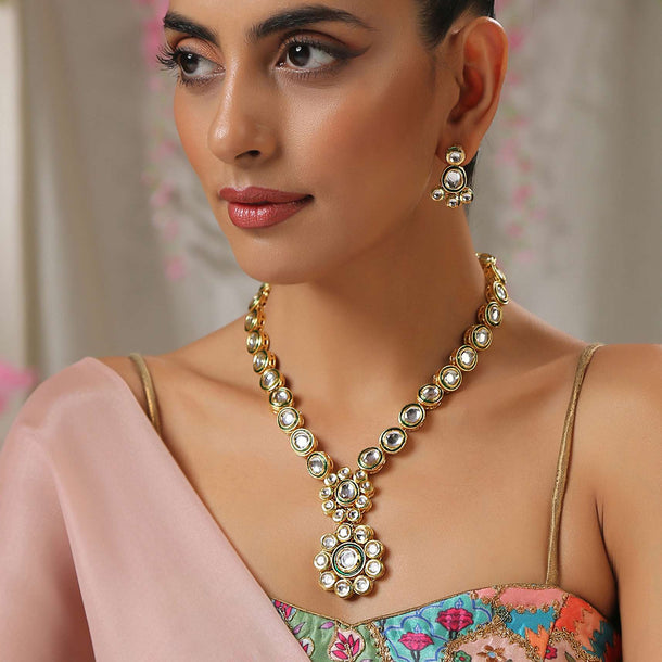 Floral Kundan Necklace Set