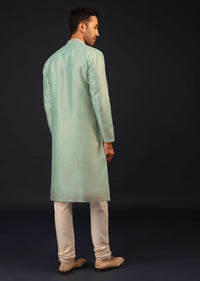 Aqua Green Embroidered Kurta Set