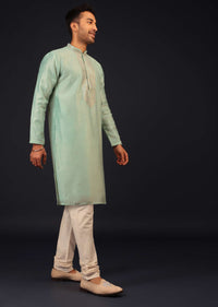 Aqua Green Embroidered Kurta Set