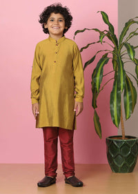 Kalki Ocher Yellow Bandi Jacket And Kurta Set With Bandhani Foil Print