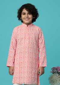 KALKI Petal Pink Thread Embroidered Kurta Set For Boys