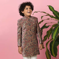 Kalki Pink Boys Embroidered Sherwani Set