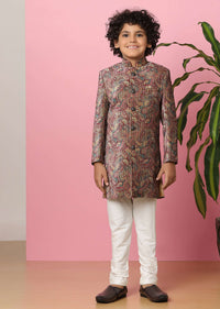 Kalki Pink Boys Embroidered Sherwani Set