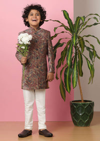 Kalki Pink Boys Embroidered Sherwani Set