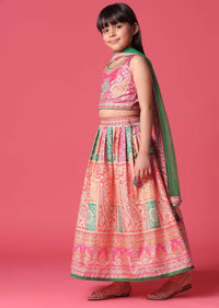 KALKI Rani Pink Lehenga Blouse Set With Bead Embroidery For Girls