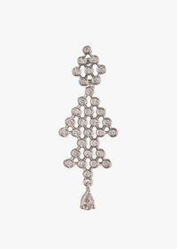Silver Plated Diamond Mesh Necklace Set