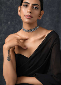 Silver Kundan Polki Choker Necklace
