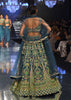 Peacock Green Bridal Lehenga In Raw Silk With Embroidery - NOOR 2022