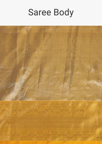 Kanjivaram Silver-Gold Toned Tissue Saree With 7gm Real Zari And Unstitched Blouse