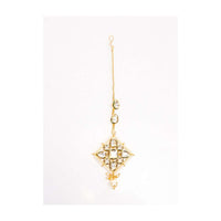 Kite shaped maang tikka with crystals only on Kalki