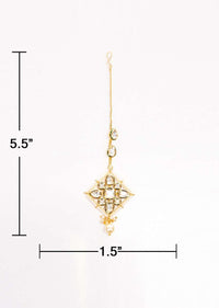 Kite shaped maang tikka with crystals only on Kalki