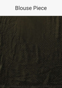 Kombu Green Saree With Stones Embellishment, Crafted In Chiffon With Stones Embellished In Buttis