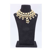 Kundan and pearl studded collar necklace in moon and star motifs only on kalki