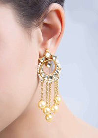 Kundan round chandbali earring with tassel chain only on Kalki