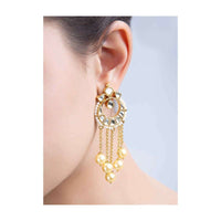 Kundan round chandbali earring with tassel chain only on Kalki