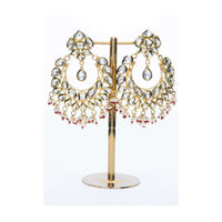 Kundan studded chandbali earring with nano beads only on Kalki