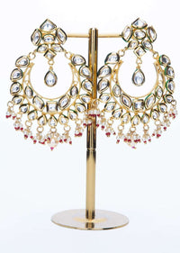 Kundan studded chandbali earring with nano beads only on Kalki