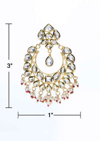 Kundan studded chandbali earring with nano beads only on Kalki